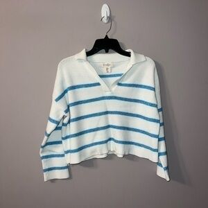 White and sky blue stripped cropped sweater Jessica Simpson XS